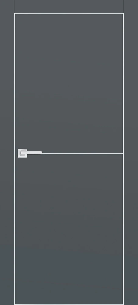 Фото Межкомнатная дверь PX-19 AL кромка с 4-х ст. Графит матовый