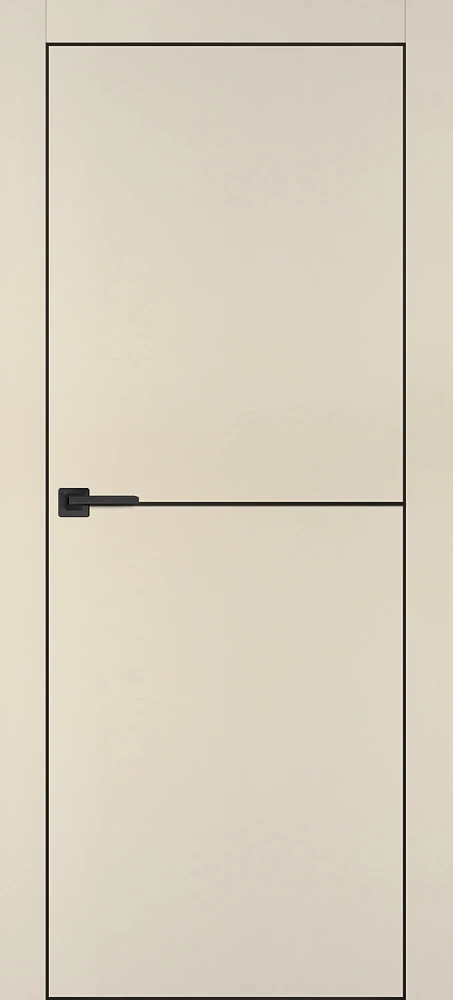 Фото Межкомнатная дверь PX-19 черная кромка с 4-х ст. Бежевый матовый