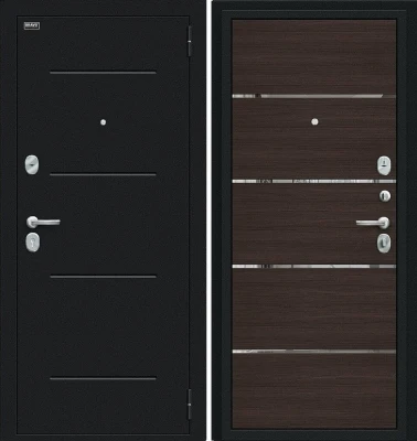 Дверь Браво Лайн Букле черное/Wenge Veralinga