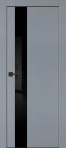Межкомнатная дверь PX-10 черная кромка с 4-х ст. Серый матовый