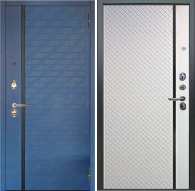 Дверь Аргус ЛЮКС 3К Тори-синий-софт  Антик серебро