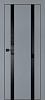 Межкомнатная дверь PX-9  черная кромка с 4-х ст. Серый матовый